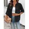 image:imageDokotoo Womens Summer Tops Casual Button Down Long Sleeve Shirts for Women Loose Soft Cotton Hollow Out BlousesBlack