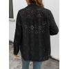 image:imageDokotoo Womens Summer Tops Casual Button Down Long Sleeve Shirts for Women Loose Soft Cotton Hollow Out BlousesBlack