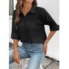 image:imageDokotoo Womens Summer Tops Casual Button Down Long Sleeve Shirts for Women Loose Soft Cotton Hollow Out BlousesBlack