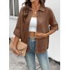image:imageDokotoo Womens Summer Tops Casual Button Down Long Sleeve Shirts for Women Loose Soft Cotton Hollow Out BlousesCoffee