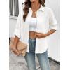 image:imageDokotoo Womens Summer Tops Casual Button Down Long Sleeve Shirts for Women Loose Soft Cotton Hollow Out BlousesWhite