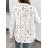 image:imageDokotoo Womens Summer Tops Casual Button Down Long Sleeve Shirts for Women Loose Soft Cotton Hollow Out BlousesWhite