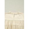 image:imageDokotoo Womens Summer Tops Crewneck Ruffle Short Sleeve Shirts Casual Pleated Blouses Flowy Boho ClothingBeige