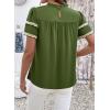 image:imageDokotoo Womens Summer Tops Crewneck Ruffle Short Sleeve Shirts Casual Pleated Blouses Flowy Boho ClothingGreen