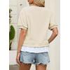 image:imageDokotoo Womens Summer Tops Cute Short Sleeve Crewneck Sweatshirts Tops Casual Blouses ShirtsApricot