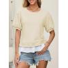image:imageDokotoo Womens Summer Tops Cute Short Sleeve Crewneck Sweatshirts Tops Casual Blouses ShirtsApricot