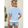 image:imageDokotoo Womens Summer Tops Cute Short Sleeve Crewneck Sweatshirts Tops Casual Blouses ShirtsBeau Blue