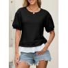 image:imageDokotoo Womens Summer Tops Cute Short Sleeve Crewneck Sweatshirts Tops Casual Blouses ShirtsBlack