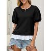 image:imageDokotoo Womens Summer Tops Cute Short Sleeve Crewneck Sweatshirts Tops Casual Blouses ShirtsBlack