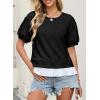 image:imageDokotoo Womens Summer Tops Cute Short Sleeve Crewneck Sweatshirts Tops Casual Blouses ShirtsBlack