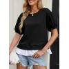 image:imageDokotoo Womens Summer Tops Cute Short Sleeve Crewneck Sweatshirts Tops Casual Blouses ShirtsBlack