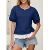 image:imageDokotoo Womens Summer Tops Cute Short Sleeve Crewneck Sweatshirts Tops Casual Blouses ShirtsDirty Blue