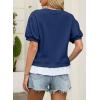 image:imageDokotoo Womens Summer Tops Cute Short Sleeve Crewneck Sweatshirts Tops Casual Blouses ShirtsDirty Blue