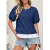image:imageDokotoo Womens Summer Tops Cute Short Sleeve Crewneck Sweatshirts Tops Casual Blouses ShirtsDirty Blue