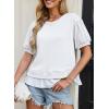 image:imageDokotoo Womens Summer Tops Cute Short Sleeve Crewneck Sweatshirts Tops Casual Blouses ShirtsWhite