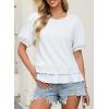 image:imageDokotoo Womens Summer Tops Cute Short Sleeve Crewneck Sweatshirts Tops Casual Blouses ShirtsWhite