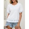 image:imageDokotoo Womens Summer Tops Cute Short Sleeve Crewneck Sweatshirts Tops Casual Blouses ShirtsWhite