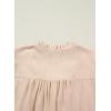 image:imageDokotoo Womens Summer Tops Dressy Casual Ruffle Cap Sleeve Chiffon Blouses Tassel V Neck Lace Embroidery Pleated ShirtsBeige