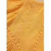image:imageDokotoo Womens Summer Tops Dressy Casual Ruffle Cap Sleeve Chiffon Blouses Tassel V Neck Lace Embroidery Pleated ShirtsYellow