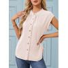 image:imageDokotoo Womens Summer Tops Ruffle Crewneck Short Sleeve Button Down Shirts Boho Chiffon BlousesApricot