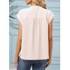 image:imageDokotoo Womens Summer Tops Ruffle Crewneck Short Sleeve Button Down Shirts Boho Chiffon BlousesApricot