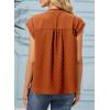image:imageDokotoo Womens Summer Tops Ruffle Crewneck Short Sleeve Button Down Shirts Boho Chiffon BlousesBrown