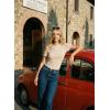 image:imageDokotoo Womens Summer Tops Short Sleeve Cold Shoulder Metal Decorated Fashion TShirts Ribbed Knit Slim Fit Tee BlousesApricot