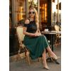 image:imageDokotoo Womens Summer Tops Short Sleeve Cold Shoulder Metal Decorated Fashion TShirts Ribbed Knit Slim Fit Tee BlousesBlack