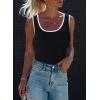 image:imageDokotoo Womens Tank Tops 2026 Summer Casual Sleeveless Scoop Neck Ribbed Knit Color Block Slim Fitted Cami Tee ShirtsBlack