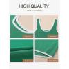 image:imageDokotoo Womens Tank Tops 2026 Summer Casual Sleeveless Scoop Neck Ribbed Knit Color Block Slim Fitted Cami Tee ShirtsGreen