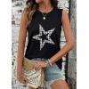 image:imageDokotoo Womens Tank Tops Casual Summer Sleeveless Vest Patchwork Lightweight Crewneck Tunic ShirtsBlack