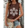 image:imageDokotoo Womens Tank Tops Casual Summer Sleeveless Vest Patchwork Lightweight Crewneck Tunic ShirtsCoffee