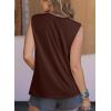 image:imageDokotoo Womens Tank Tops Casual Summer Sleeveless Vest Patchwork Lightweight Crewneck Tunic ShirtsCoffee