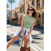 image:imageDokotoo Womens Tank Tops Casual Summer Sleeveless Vest Patchwork Lightweight Crewneck Tunic ShirtsGreen