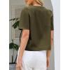image:imageDokotoo Womens Tie Front Tops Summer VNeck Puff Short Sleeve Crop Tops Loose Fit Blouses Eyelet Embroidered ShirtsGreen
