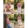 image:imageDokotoo Womens Tops 2026 Striped Tie Back Short Sleeve T Shirts Crewneck Casual Loose Basic Tee Summer OutfitsRed Stripe