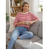 image:imageDokotoo Womens Tops 2026 Striped Tie Back Short Sleeve T Shirts Crewneck Casual Loose Basic Tee Summer OutfitsRed Stripe