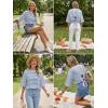 image:imageDokotoo Womens Tops 2026 Striped Tie Back Short Sleeve T Shirts Crewneck Casual Loose Basic Tee Summer OutfitsSky Blue Stripe