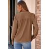 image:imageDokotoo Womens Tops Blouses for Women Dressy Casual Button Down Shirts V Neck Long Sleeve Shirts Business Work BlousesBrown
