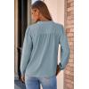 image:imageDokotoo Womens Tops Blouses for Women Dressy Casual Button Down Shirts V Neck Long Sleeve Shirts Business Work BlousesLight Blue