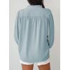 image:imageDokotoo Womens Tops Blouses for Women Dressy Casual Button Down Shirts V Neck Long Sleeve Shirts Business Work BlousesLight Blue