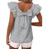 image:imageDokotoo Womens Tops Casual Square Neck Bow Tie Back Blouse Ruffle Butterfly Sleeve Babydoll Textured ShirtA Black