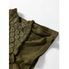 image:imageDokotoo Womens Tops Casual VNeck Pleated Short Sleeve Blouses Patchwork Hollow Out Ruffle Lace ShirtsGreen