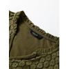 image:imageDokotoo Womens Tops Casual VNeck Pleated Short Sleeve Blouses Patchwork Hollow Out Ruffle Lace ShirtsGreen