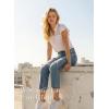 image:imageDokotoo Womens Tops Casual VNeck Pleated Short Sleeve Blouses Patchwork Hollow Out Ruffle Lace ShirtsWhite