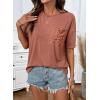 image:imageDokotoo Womens Tops Cute Lace Summer Short Sleeves Oversized Casual T Shirts Lace PocketsRedwood Burl