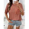 image:imageDokotoo Womens Tops Cute Lace Summer Short Sleeves Oversized Casual T Shirts Lace PocketsRedwood Burl