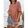 image:imageDokotoo Womens Tops Cute Lace Summer Short Sleeves Oversized Casual T Shirts Lace PocketsRedwood Burl