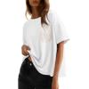 image:imageDokotoo Womens Tops Cute Lace Summer Short Sleeves Oversized Casual T Shirts Lace PocketsWhite
