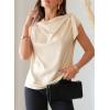 image:imageDokotoo Womens Tops Dressy Casual Elegant Bow Tie Neck Short Sleeve Blouses Spring Office Work Business Outfits ShirtsBeige